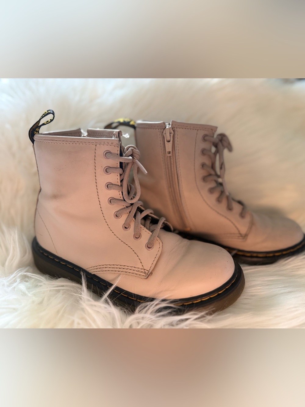 Dr. Martens Women's Lace-Up Boots in Pale Pink